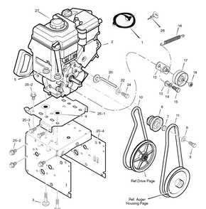 Engine Diagram and Parts List for 1695363-6271200X54 2007 Briggs and Stratton Snow Blower